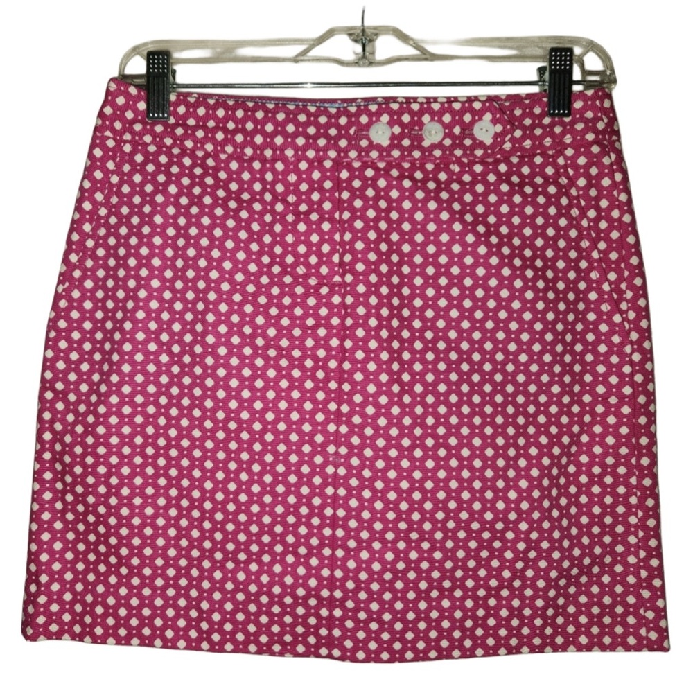 NWOT J. Crew Pink and White Mini Skirt size 0
